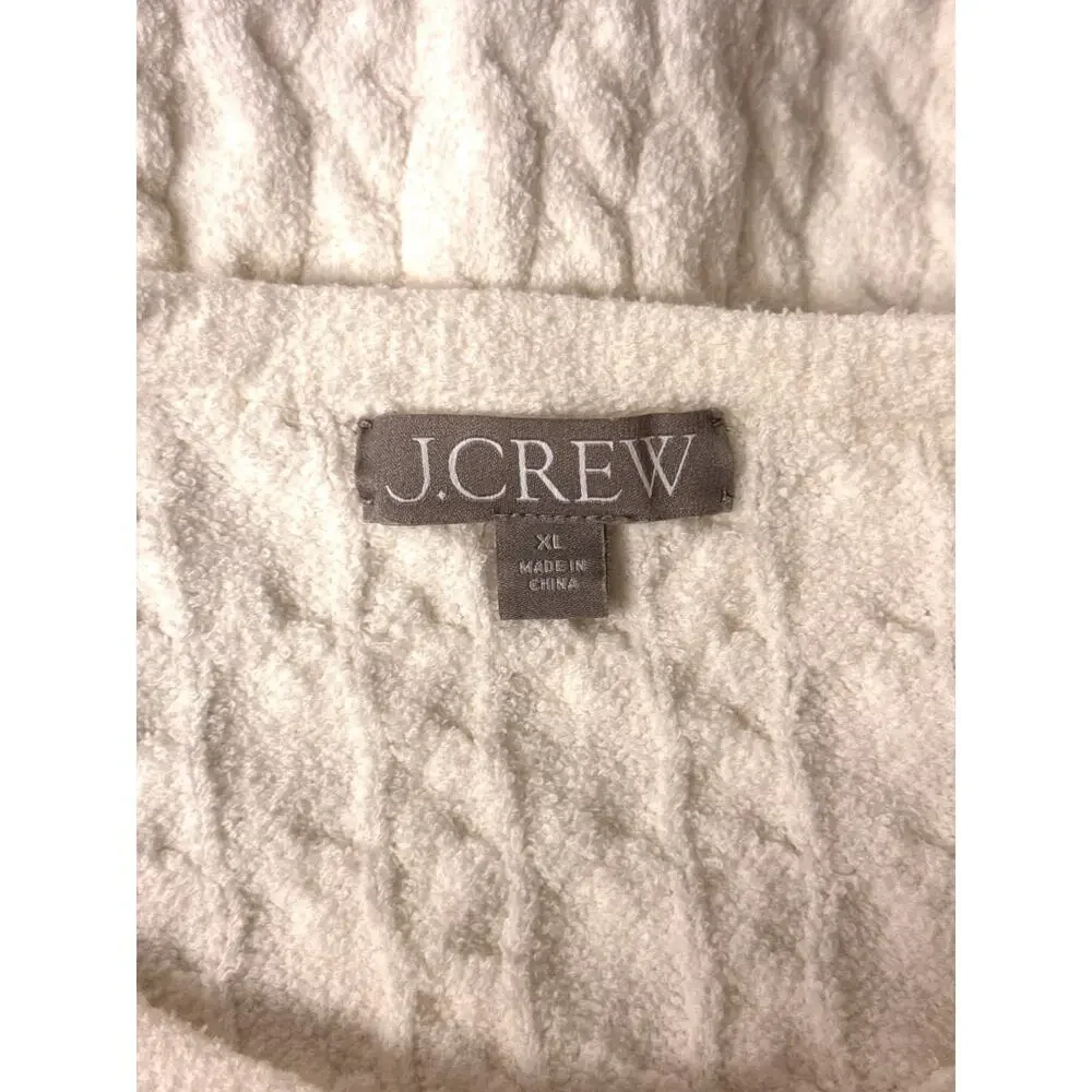 J Crew Odette Lady Jacket Cardigan Sweater XL Womens White Cable Knit